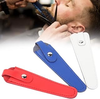 Bolsa de armazenamento de 3 peças para tesouras de cabelo, bolsa profissional portátil de tesouras de cabeleireiro de couro PU tesouras de cabeleireiro, bolsa de ferramentas de cabeleireiro
