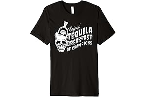 Tequila Breakfast of Champions Funny Drinking Skull Premium T-Shirt