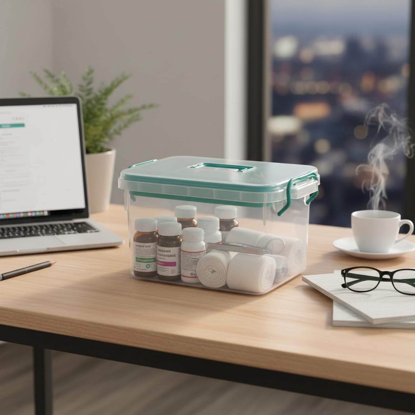 Readsky Caja Medicamentos Grande, Botiquín de Medicina de Plástico, Transparente