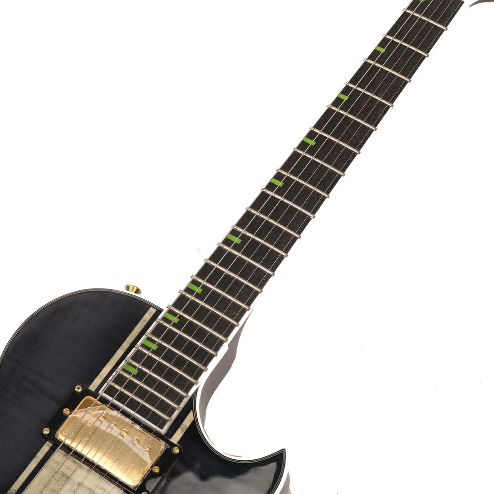 ZUWEI Semi Hollow Electric Guitar 6 Strings with Mahogany Body, Bone