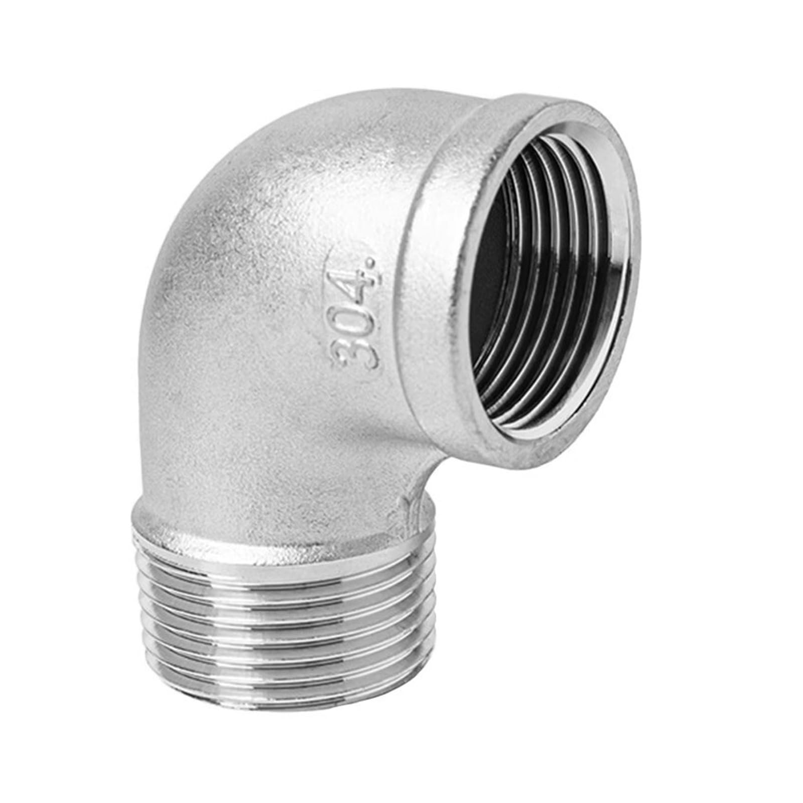 3/8" 1/2" 1/4" 90 Degree Elbow Pipe Fitting, SS304 Stainless Steel Female to Female Threaded Angled Reducer for Plumbing Connection(90 D Male Female,1/2")