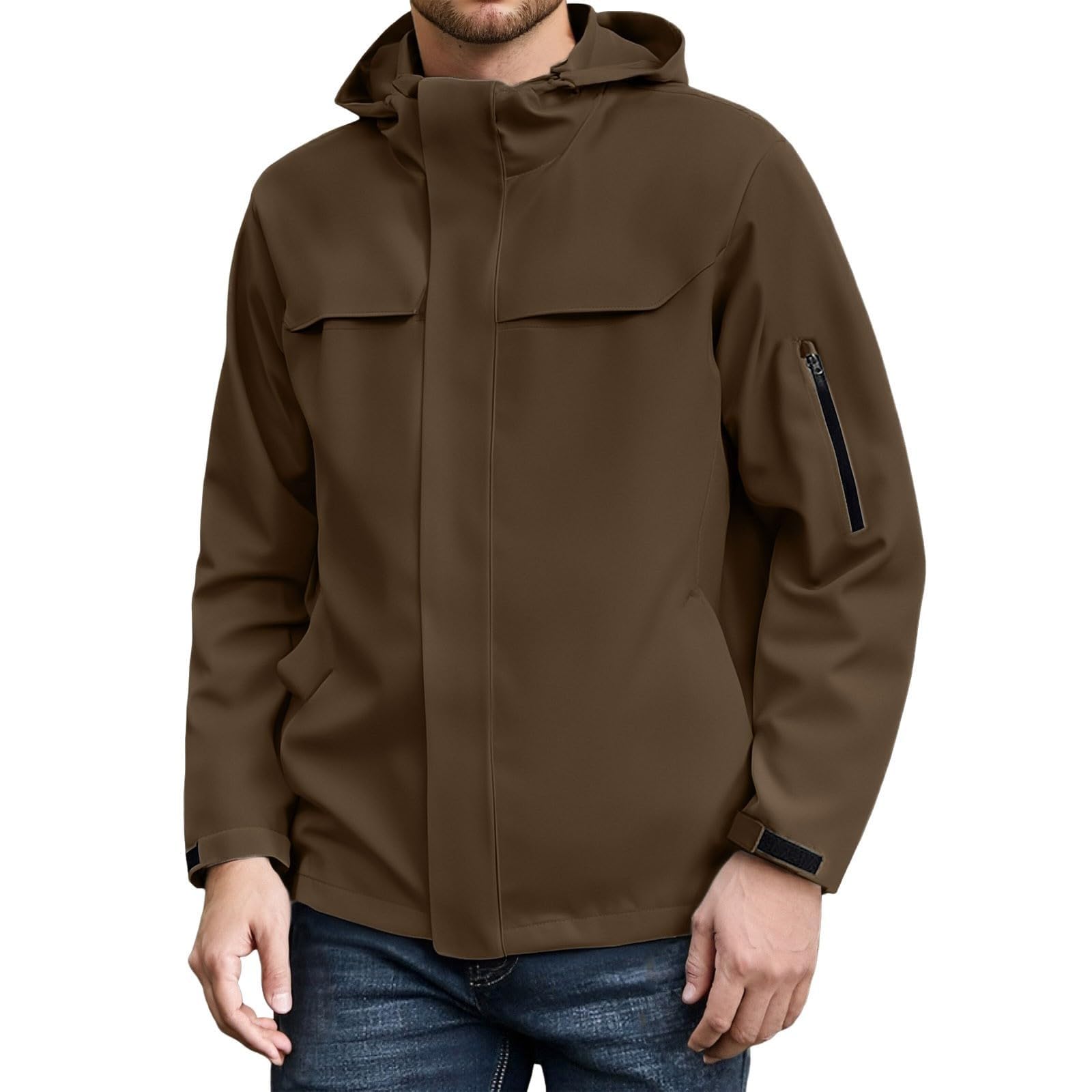 Veste légère à capuche pour homme, manteau de travail coupe-vent à une