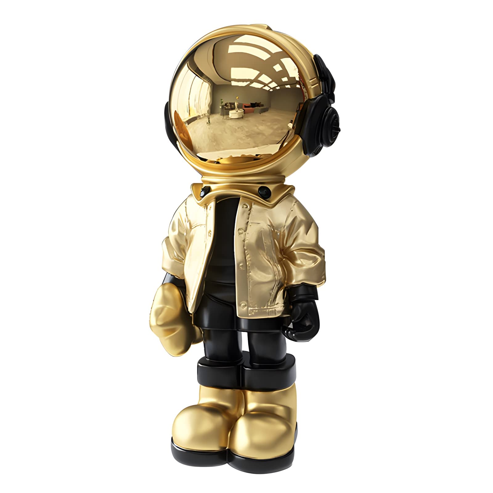 NUACOS Espacio de Estatua de astronautas Decorativas, Escultura de Astronauta de Resina, decoración Moderna del hogar, Oficina de Adornos de Escritorio, decoración de Spaceman (Oro)