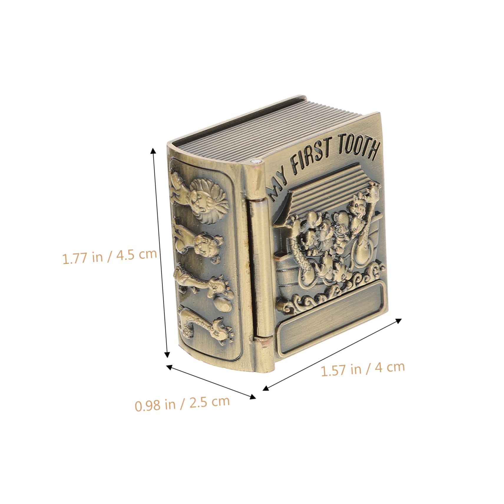 HANABASS 2 Pcs Tooth Storage Box Metal Keepsake Organizer with Flannelette Lining Adorable Curl Holder for Newborns Safe and Durable Boys