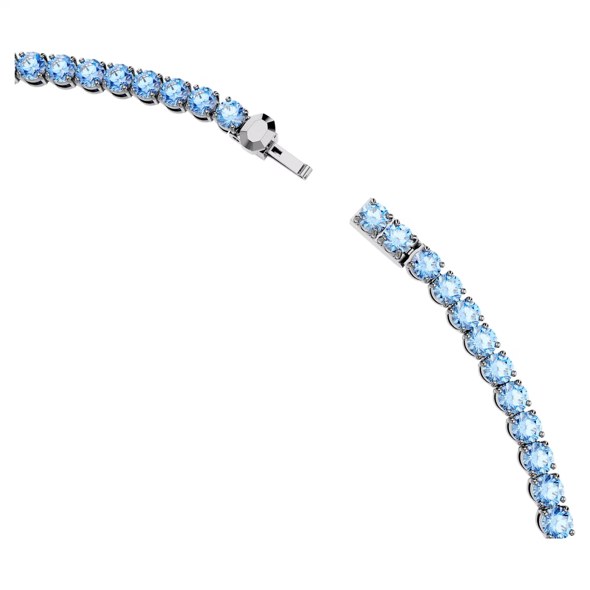Swarovski Collana Tennis Matrix, taglio rotondo, blu, placcato rutenio
