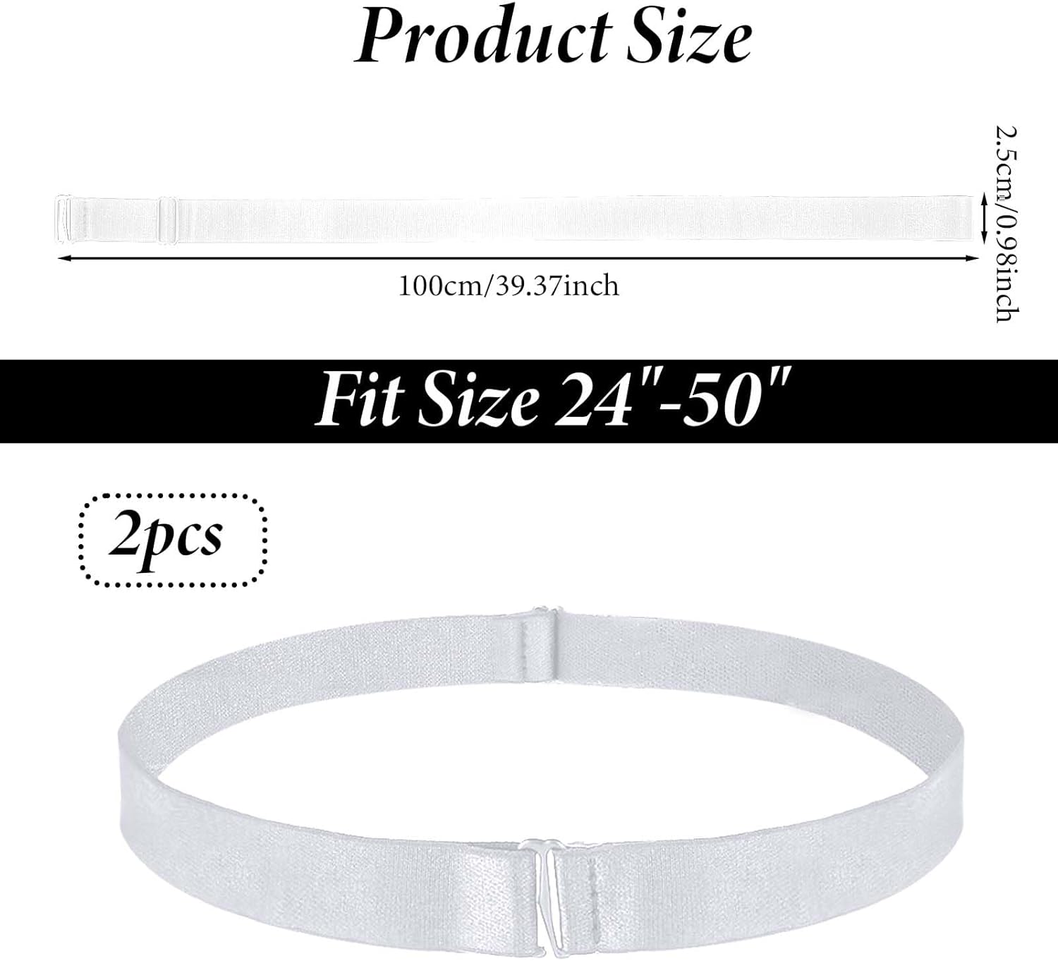 2PCS Elastic Crop Tuck Band, Adjustable Shirt Tuck Band for Women, Tucky Belt Can be Tucked Into Sweaters, Shirts, Change the Style of Tops - Image 2