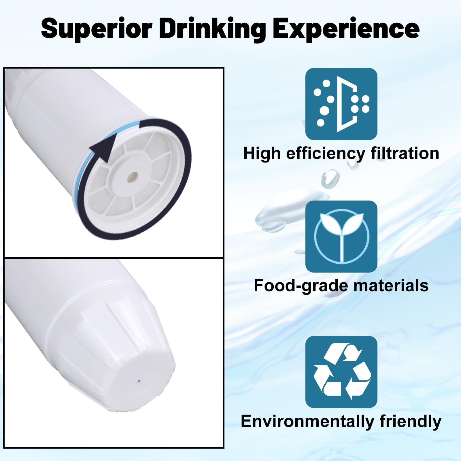 Filtros de agua de repuesto ZR-001 compatibles con jarra y dispensador Zero ZR-004 ZP-006 ZR-017 ZD-013 ZS-008 sistema de filtro de repuesto para reducir el mal sabor, olor, plomo, cloro y PFOA/PFOS