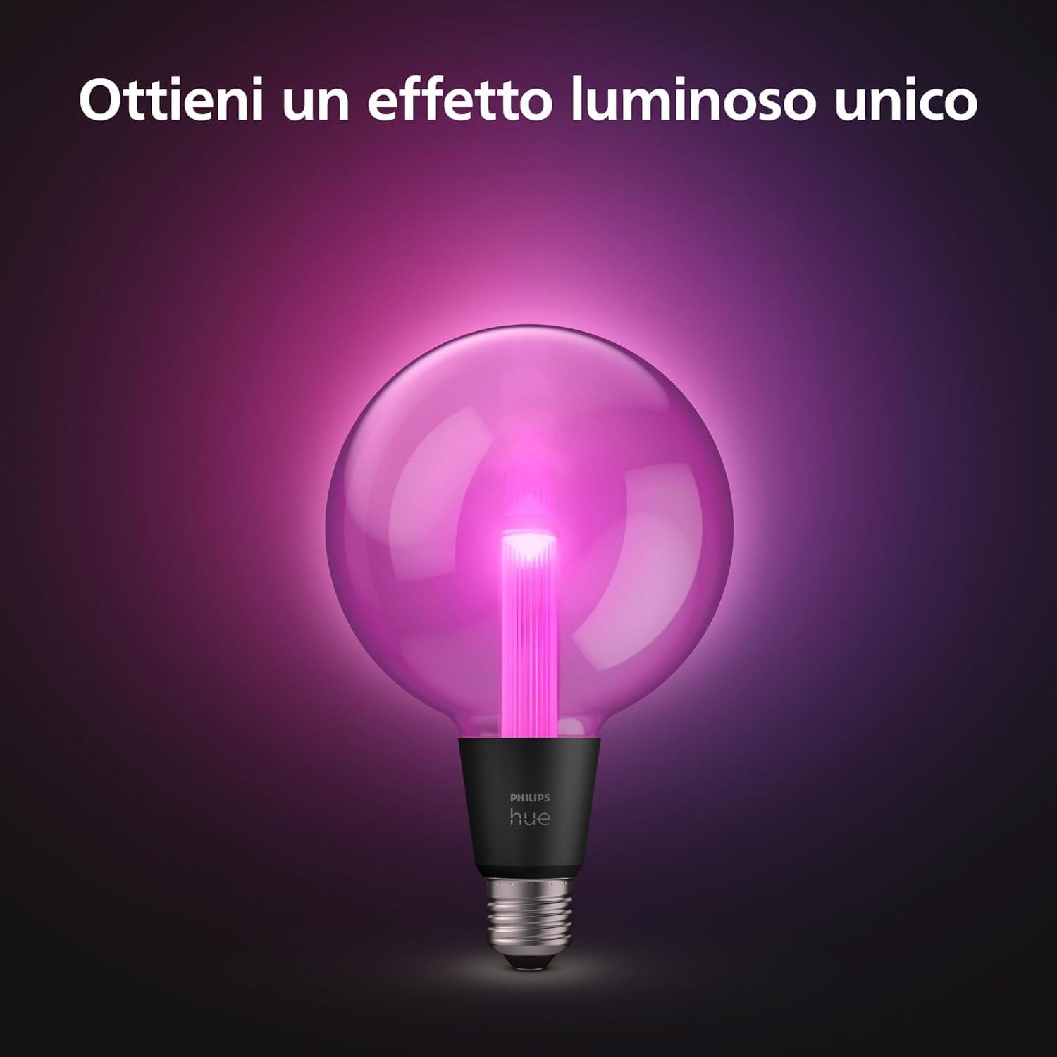 Philips Hue Lightguide G125 Large Lampadina Smart Globo, Luce Bianca e Colorata, 530 lm, Compatibile con Bluetooth, Controllo vocale con Alexa, Apple Home e Google Assistant