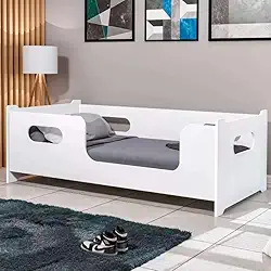 Cama Solteiro Montessoriana MDF Infantil Quarto Criança Proteção Lateral Cama Babá