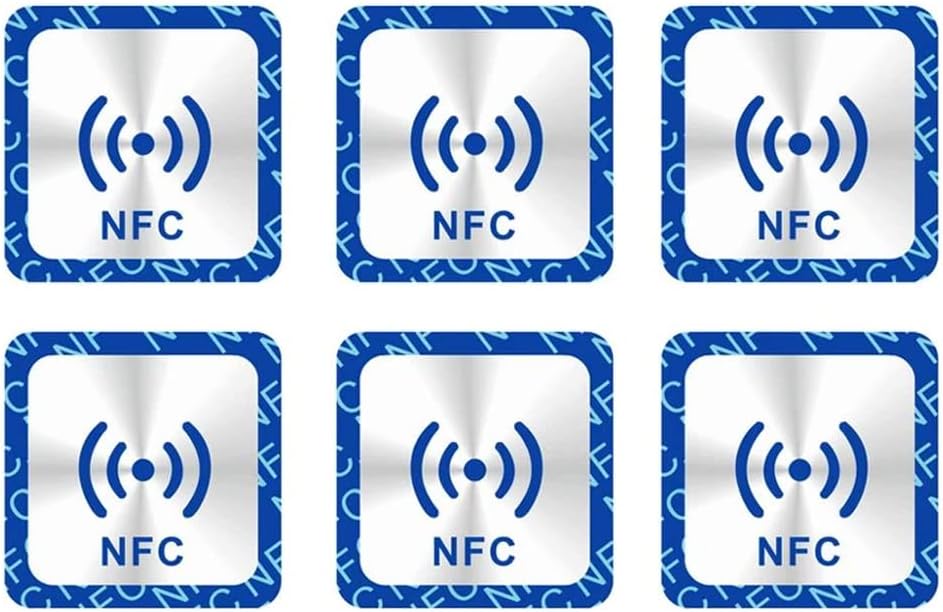 Rubik NFC 216 Tags NTAG216 Anti-Metal Ntag 216 Self-adhesive Stickers, Compatible with TagMo and Amiibo, 888 Bytes Memory Fully Programmable RFID Key Token, Support 13.56mhz RFID IC (6 Pcs)