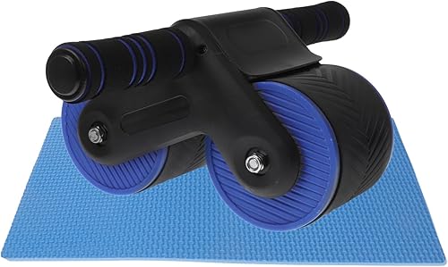 PRETYZOOM Rueda de rodillo Ab de rebote automático con rodillera y soporte para teléfono para entrenamiento de fuerza central en el hogar, equipo de