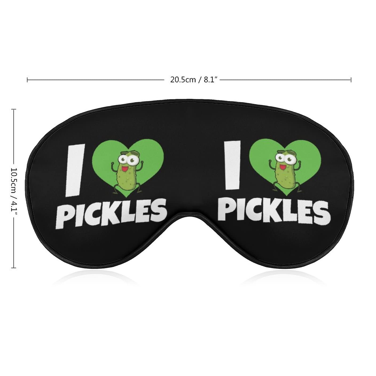 I Love Pickles Funny Eye Mask Sleep Blindfold with Adjustable Strap Blocks Light Blinder for Travel Sleeping Yoga Nap