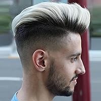 Vista 5 de Peluca de cabello humano tipo tupé de repuesto para hombre, con encaje frontal suizo, parte superior con base de encaje y poliuretano alrededor