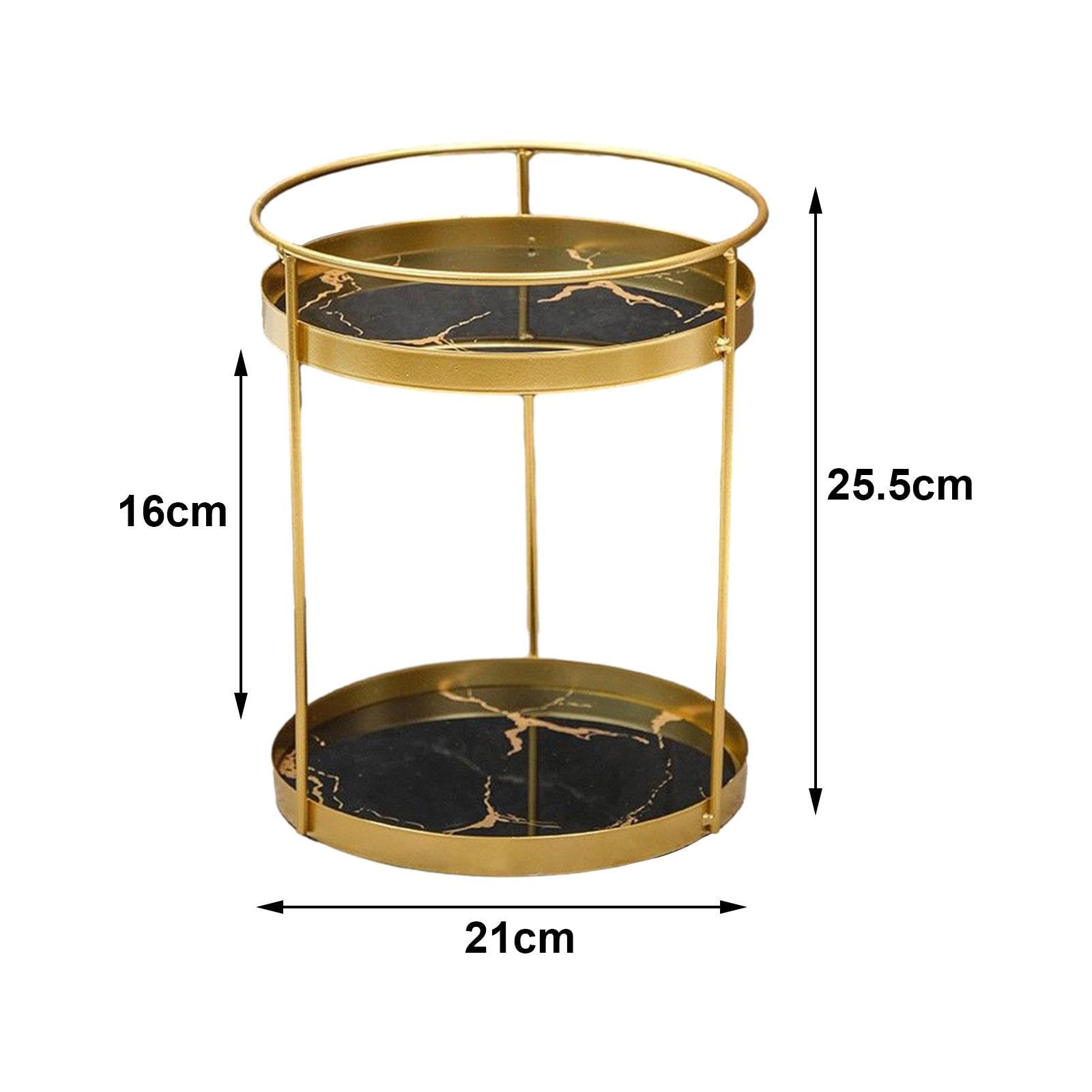 Enakshi (LABEL) Creations Bathroom Organizer Round Cosmetic Storage Rack for Household Farmhouse Hotel Black Double LayersHome & Garden|Household Supplies & Cleaning|Home Organization|Storage Boxes 1