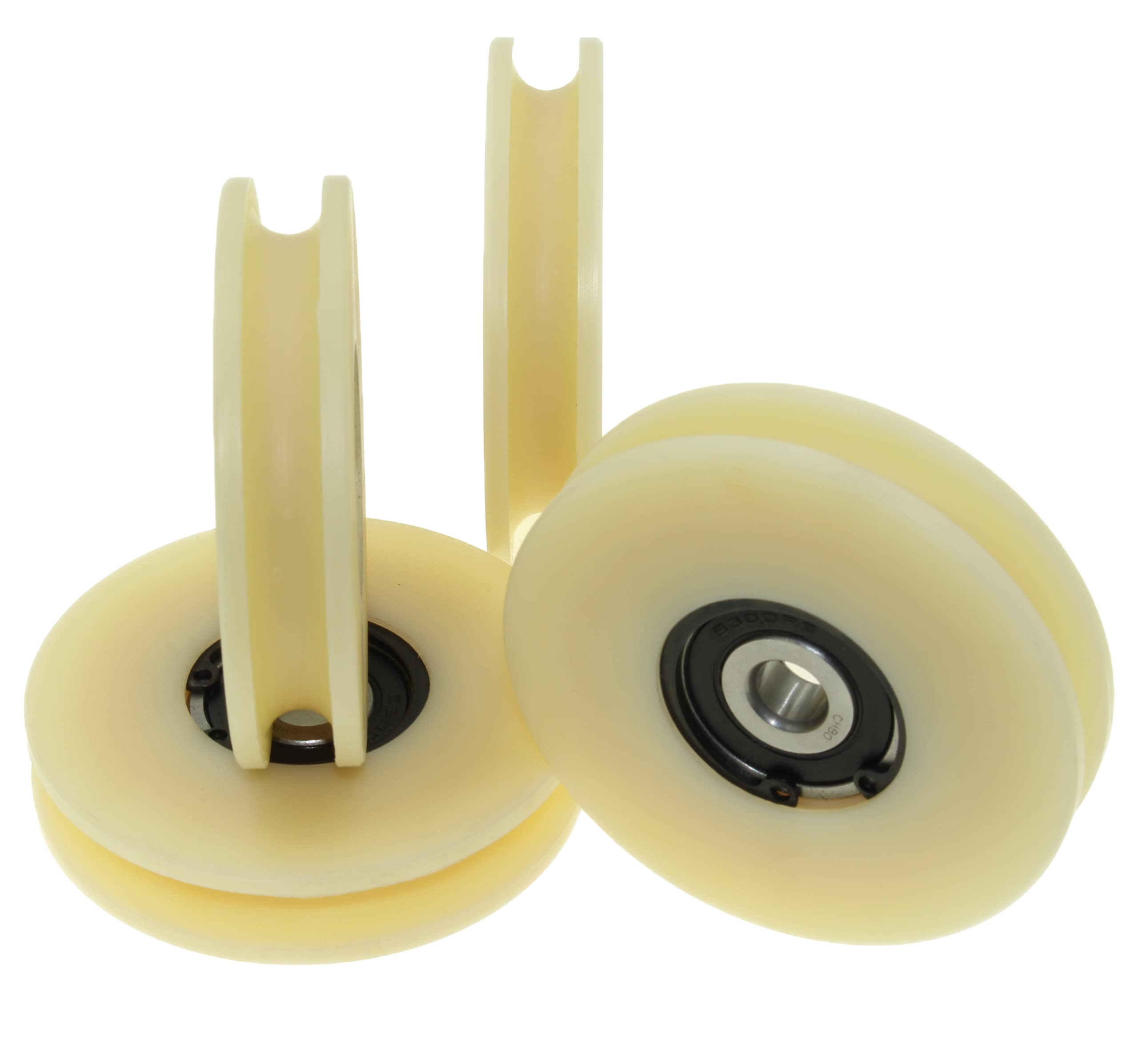 4 Ruote Per Puleggia In Nylon - Diametro 45mm, Alesaggio 10mm, Portata 50kg, Prodotte In UE - Foto 7