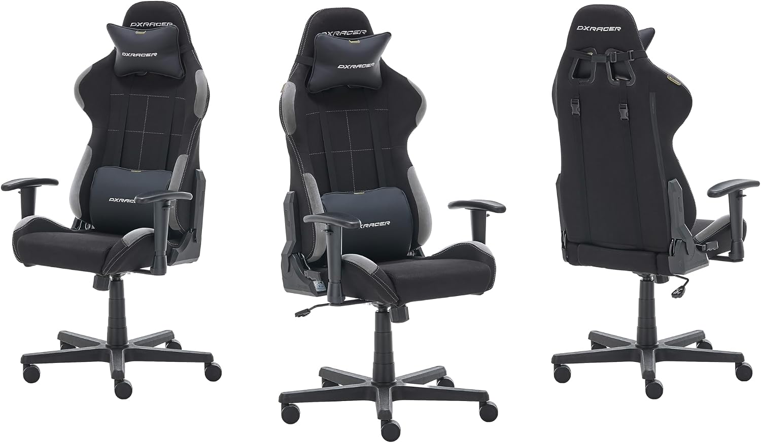 DXRacer 5.2 FD01 /NG Gaming / Office / Desk Chair with Rocker Function Gaming Chair Height-Adjustable Swivel Chair PC Chair Ergonomic Executive Chair Black/Grey