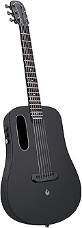 LAVA ME AIR Portable Carbon Fiber Electric Acoustic Guitar Beginner Travel Guitar with Onboard Effects and Magnetic Pickup.Black