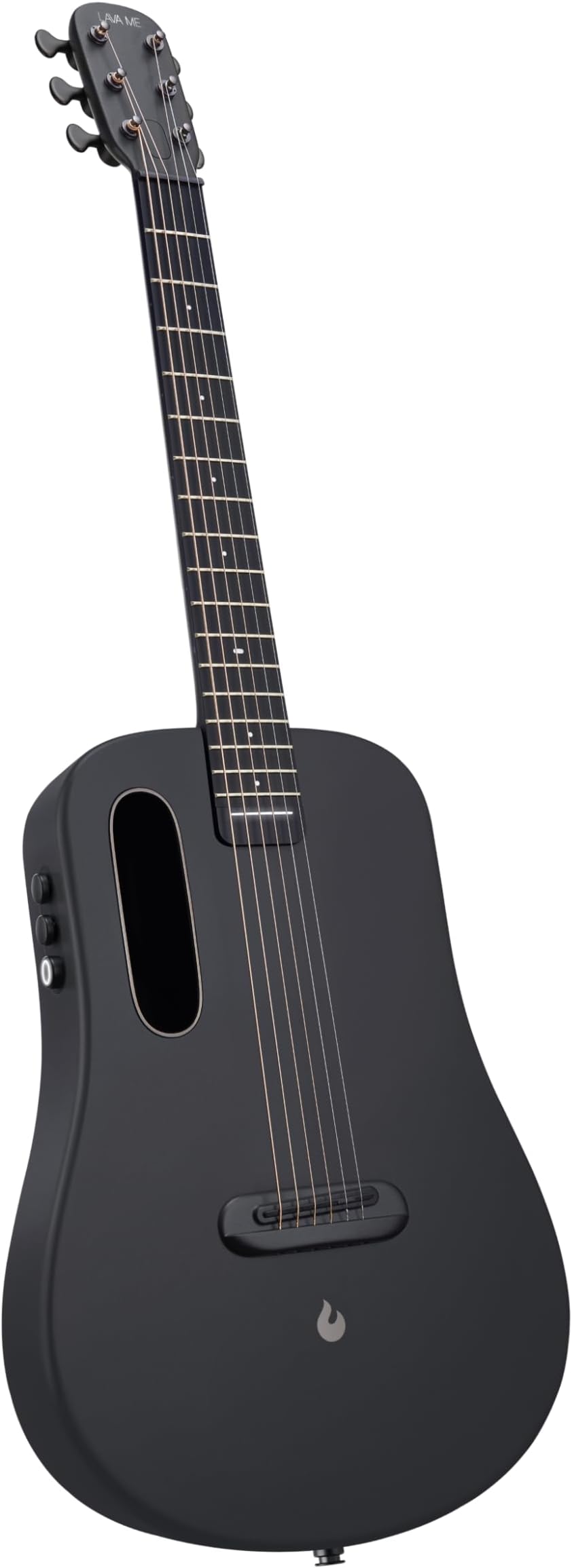 LAVA ME AIR Portable Carbon Fiber Electric-Acoustic Guitar. Travel Guitar for Beginners with Onboard Effects and Magnetic Pickup. Black