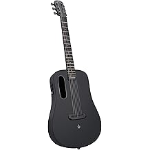 LAVA ME AIR 便携式碳纤维电原声吉他。适合初学者的旅行吉他,具有板载效果和磁性拾音器。黑