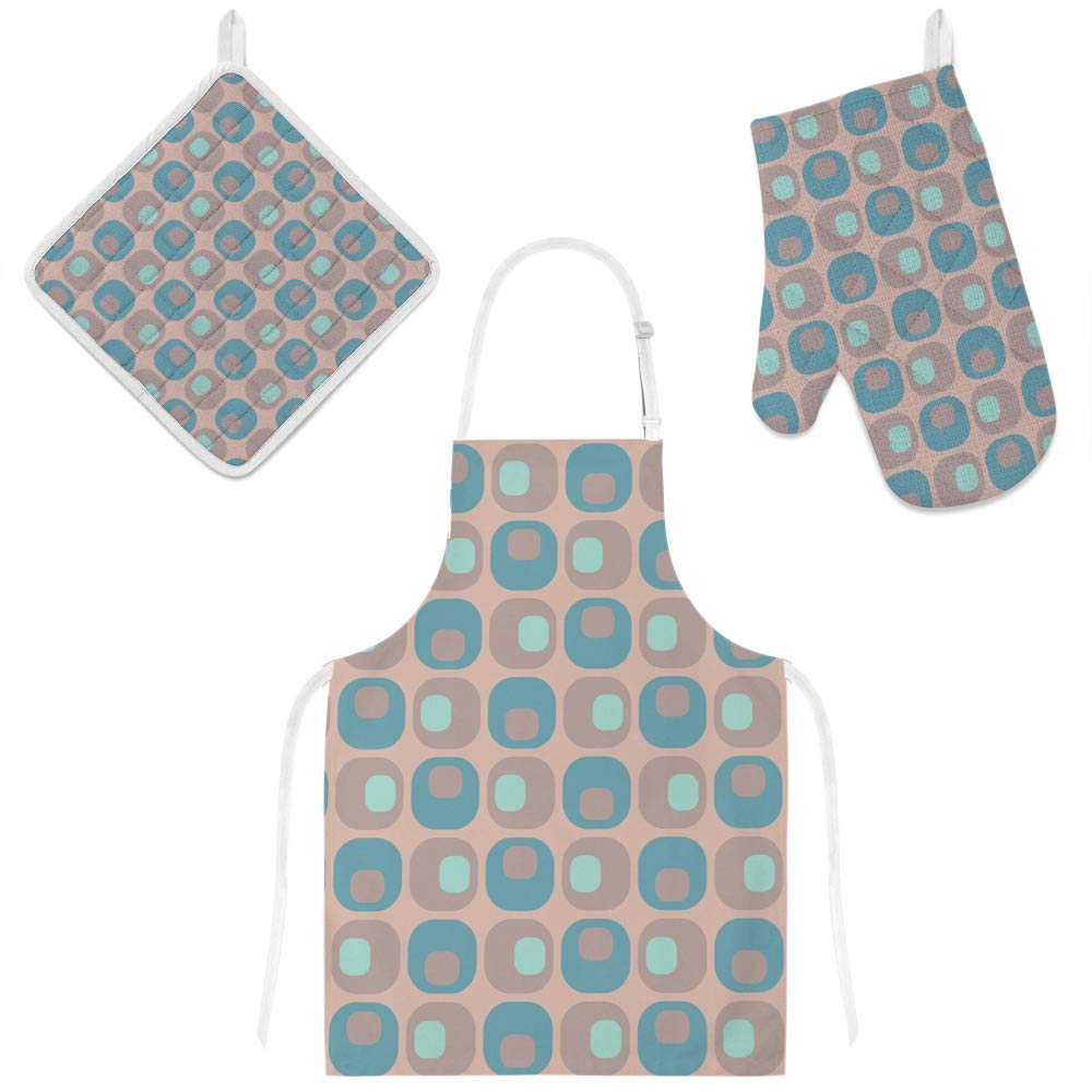 Tablier de cuisine coloré et gants isolants pour cuisiner en famille