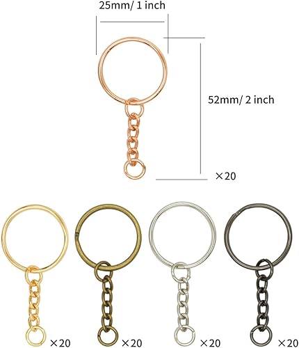 Miniatura 4 de 100 llaveros divididos, llavero de metal dividido con anillo de salto abierto y soporte plano para llaves de manualidades