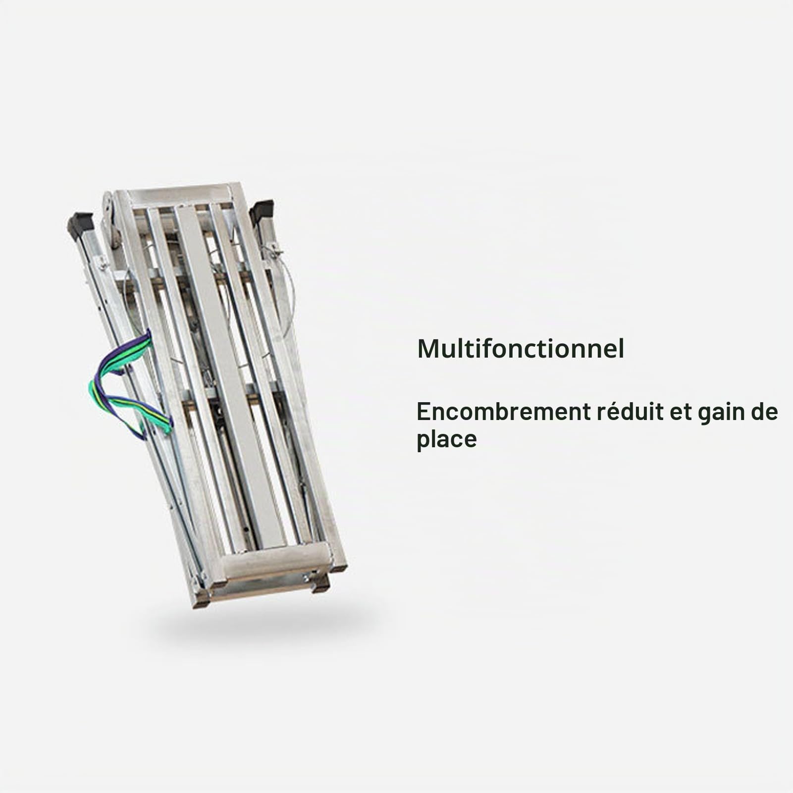 Ausla Plateforme de travail pliable réglable, structure en aluminium, banc d'échelle, pour cloisons sèches, capacité de maximale 200 kg, hauteur réglable 60 à 90 cm,