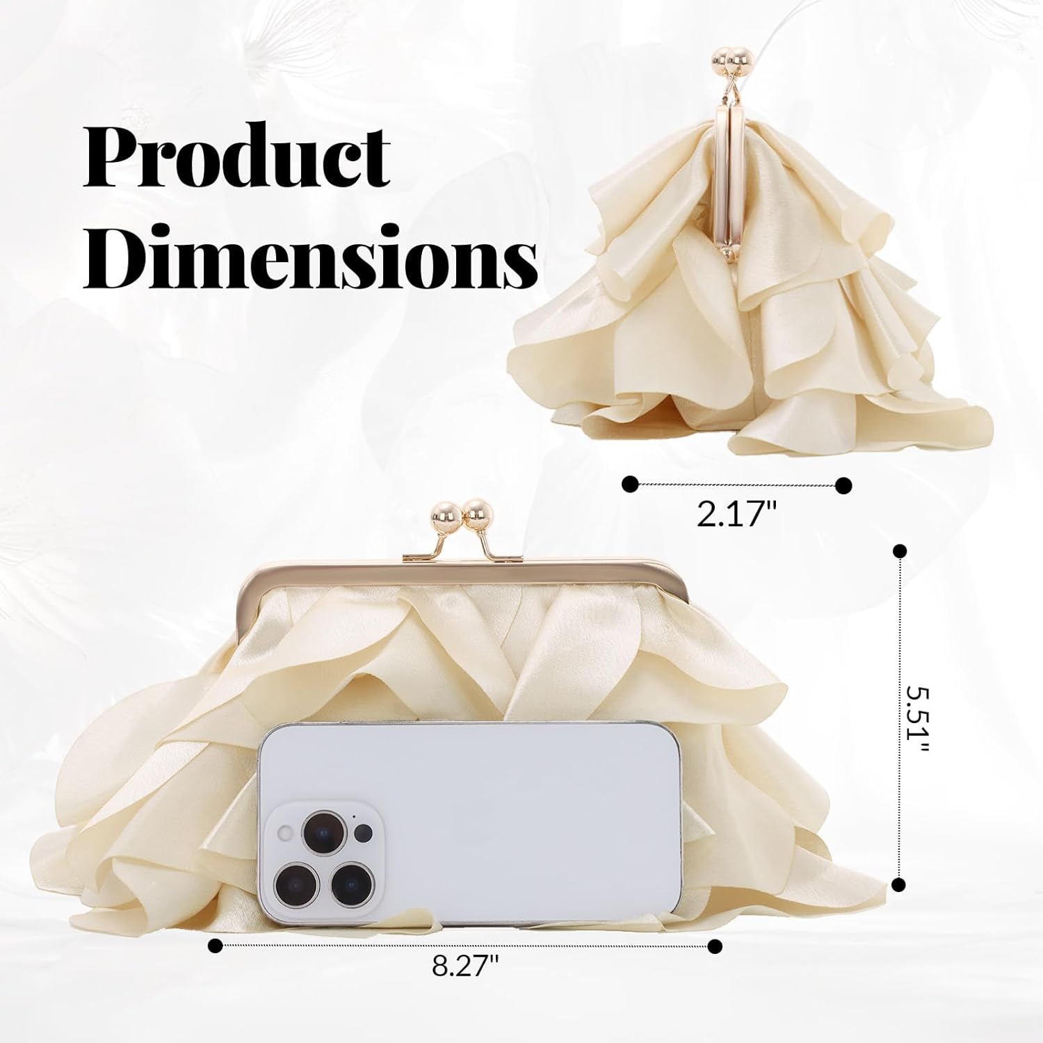 Lanpet Elegant Evening Bag Clutch Purses for Women Formal Evening Handbags with Detachable Chain for Wedding, Party, Prom - Image 4