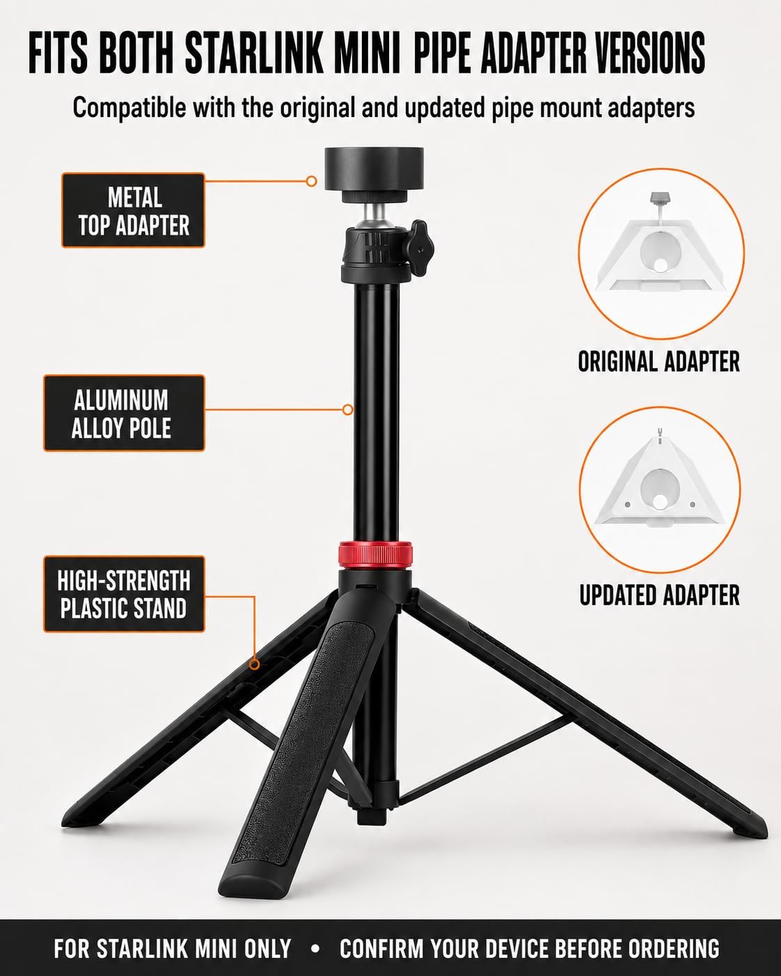 Starlink Mini Tripod Stand Mount, 360° Rotating Portable for Camping