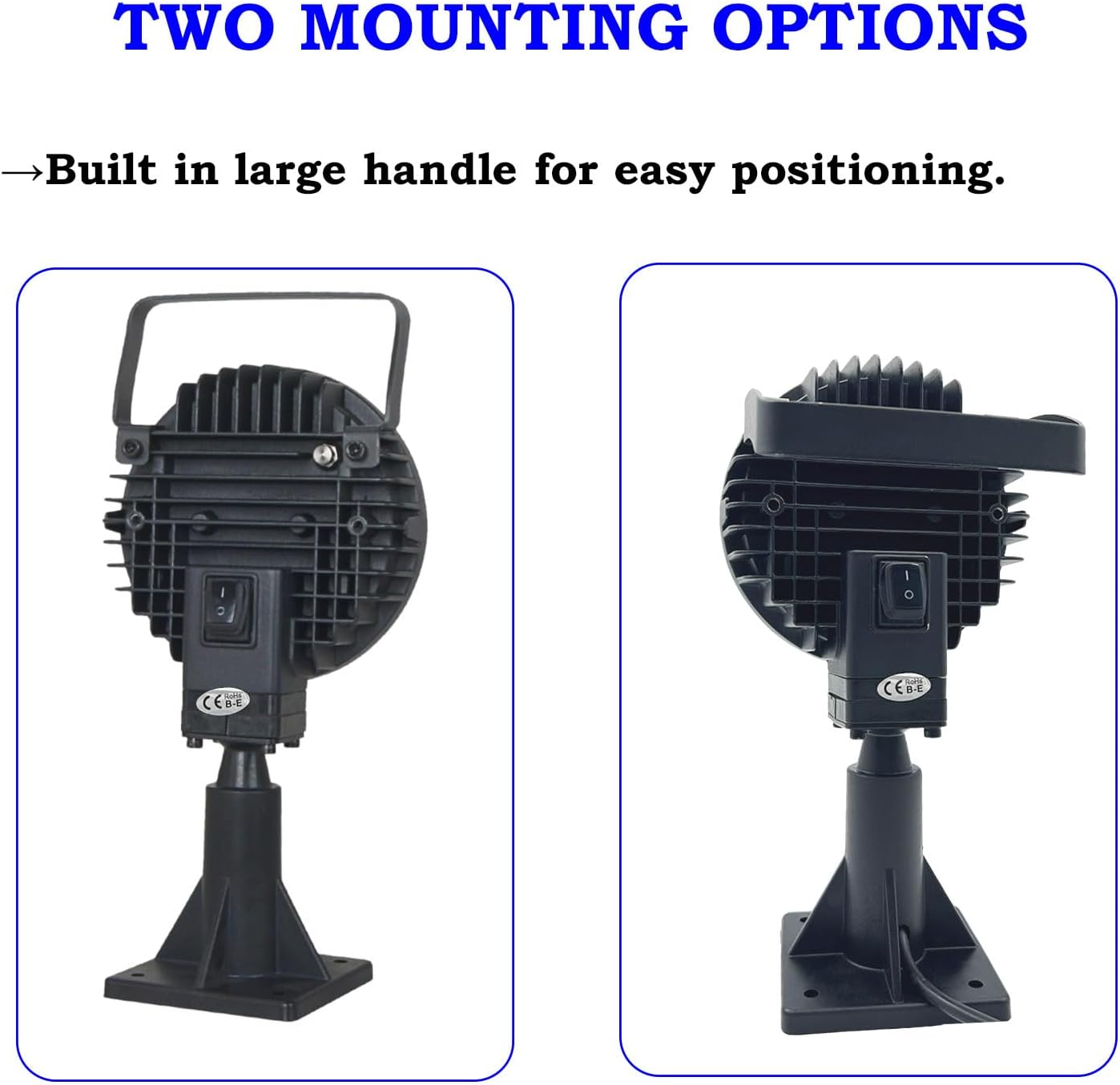 Manual Rotating Search Light for Boat, IP67 Waterproof Spotlight for Truck vessel Marine Searching 360 Rotating, 39W Auxiliary Searchlight Driving Light for Pontoon and Yacht and Small Boat, 12V/24V