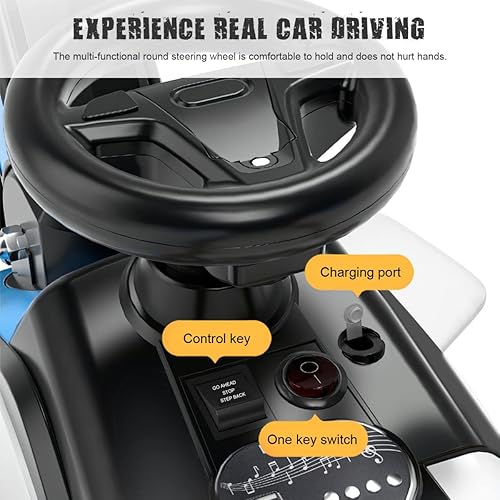 Miniatura 8 de Excavadora de juguete para niños 6v, juguete eléctrico de excavación con Bluetooth, casco, caja de reserva trasera paseo en juguete