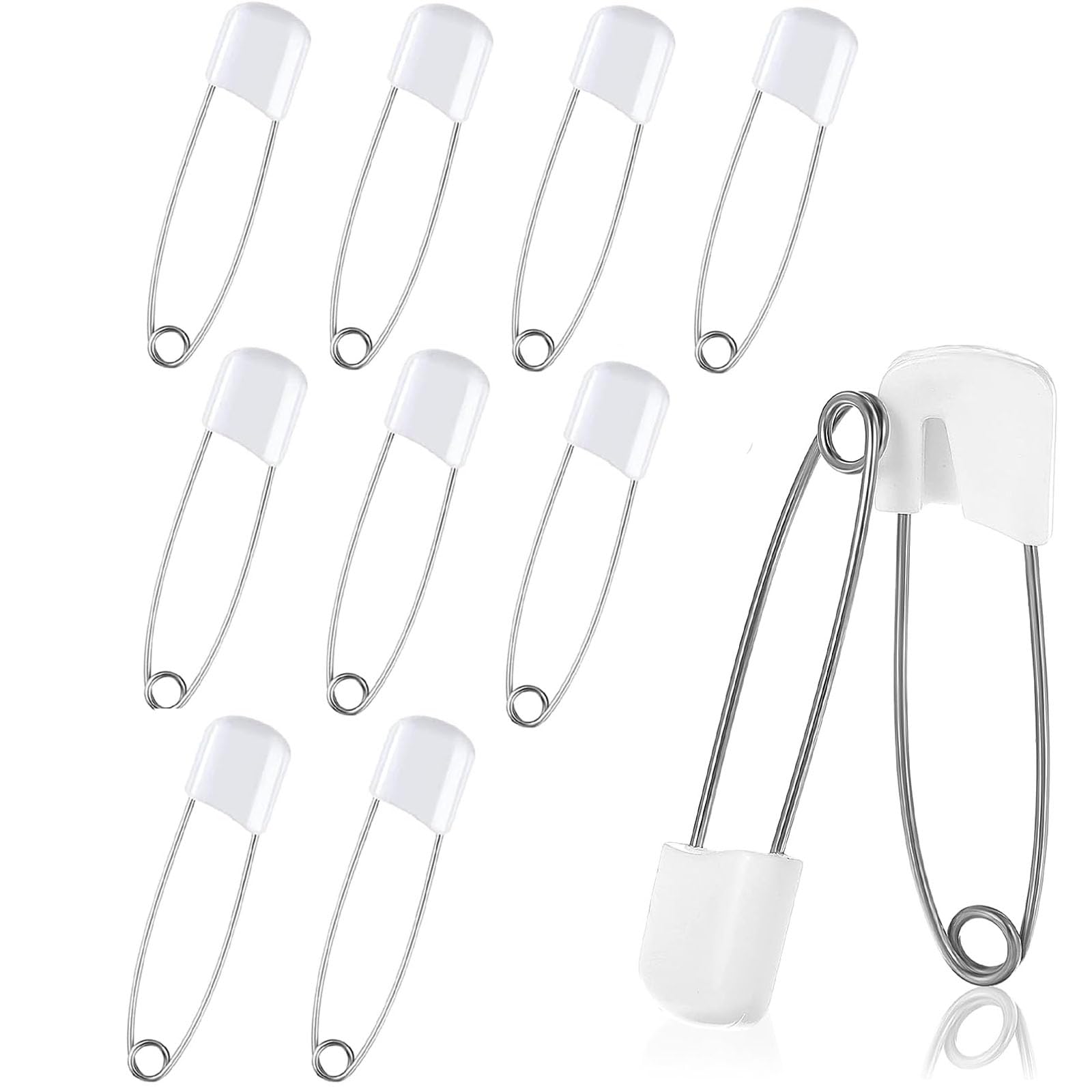 20Pcs Nappy Pins Safety Lock, Safety Pins, Hold Locking Dress Cloth Nappy Best Sewing Accessories Head Safety Pins for Diaper Clothes Dress Craft Hold Clip