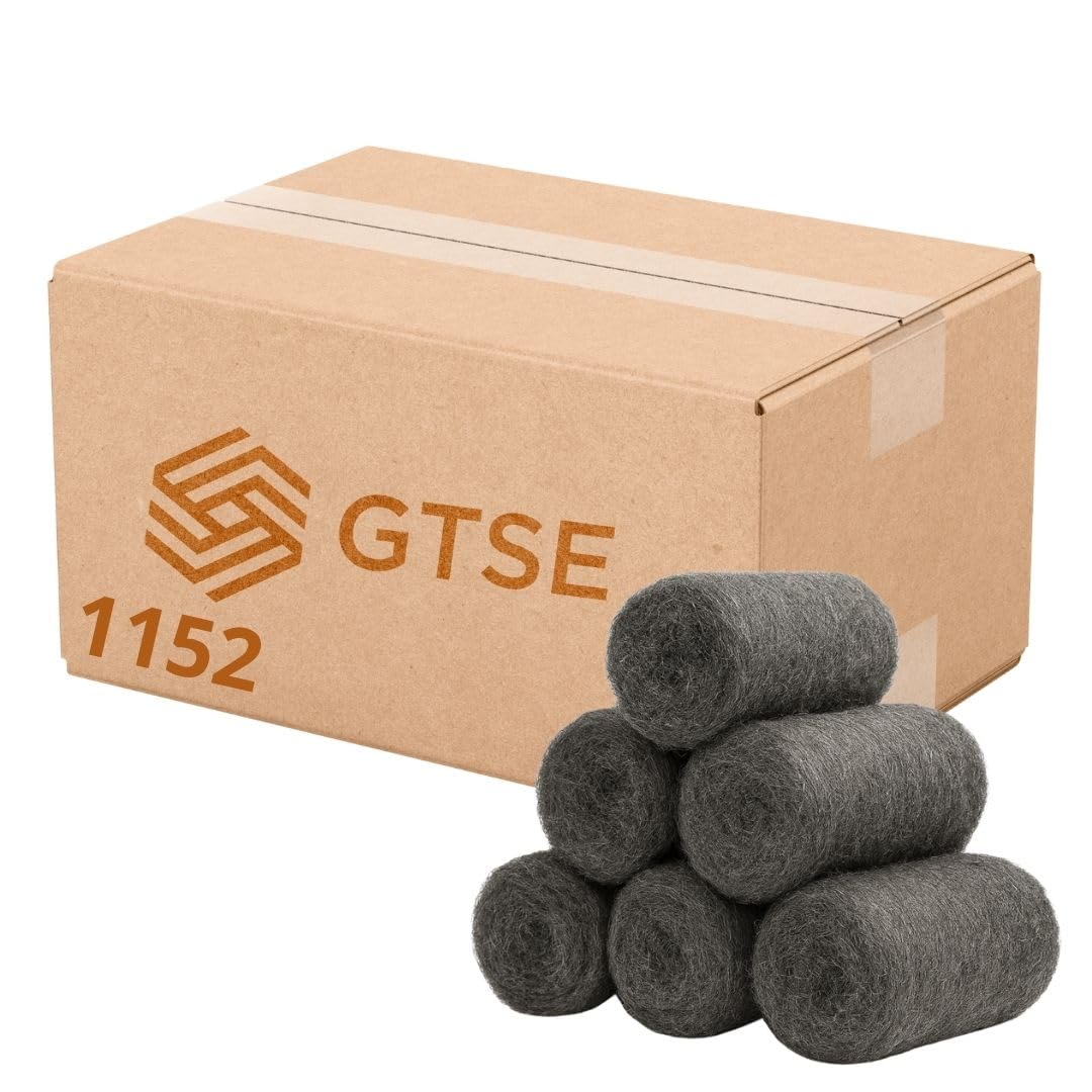 GTSE Steel Wool Pads, 1152 Pads (24 Packs), Grade 0 Metal Fibers, Fabric Extra Fine Steel Wool, Pest Control, Hole Covers, Wall Fill, Polishing Metal, Versatile Cleaning and Abrasion Tool