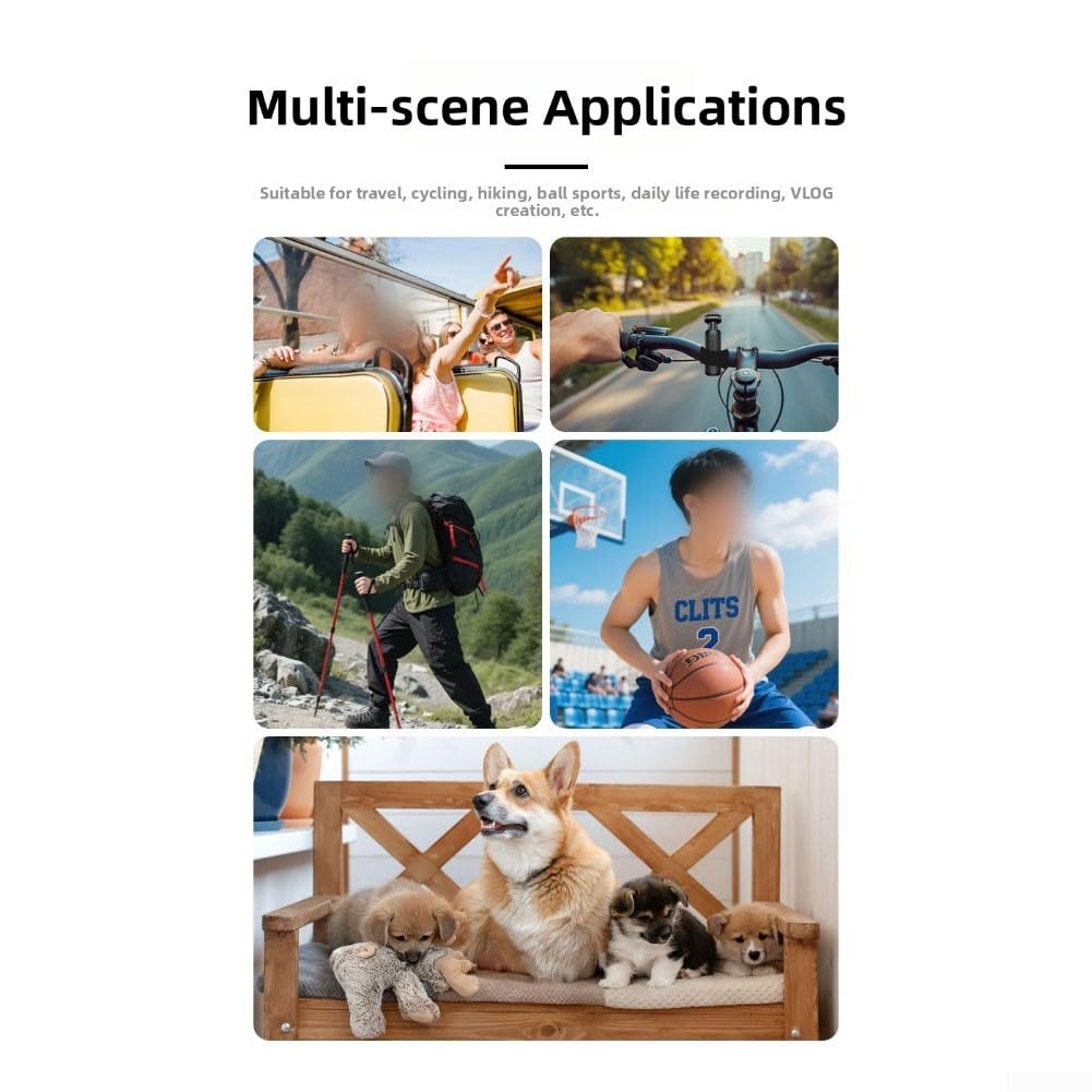 Action Camera 5K con grandangolo a 150° e display da 1,7", videocamera sportiva WiFi da 16 MP per immersioni all'aperto, time-lapse al rallentatore, leggera 84 g (5K singolo aereo)