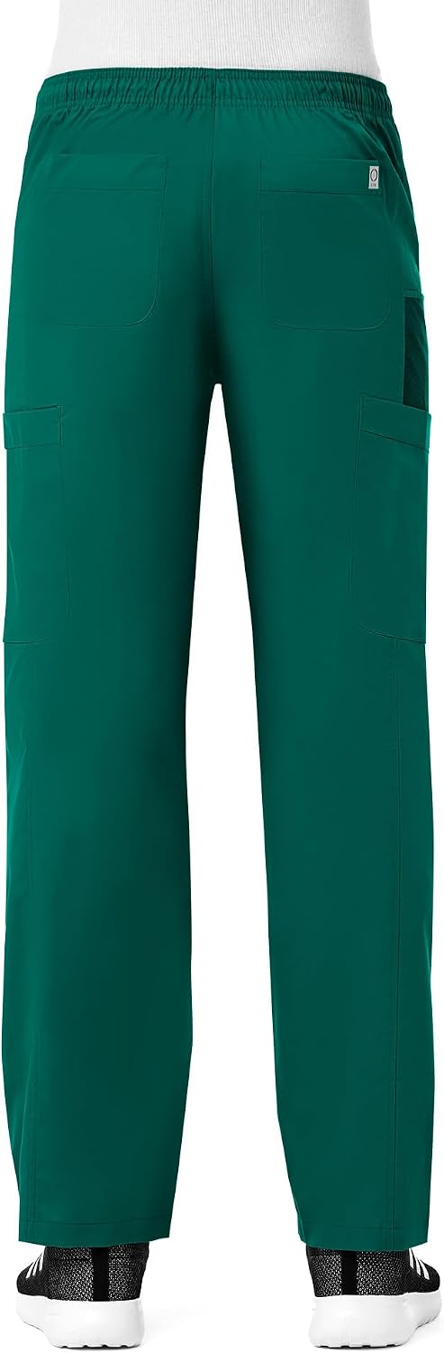 Maevn EON Men's Half Elastic 8-Pocket Cargo Scrub Pants (XX-Large Tall, Hunter Green)