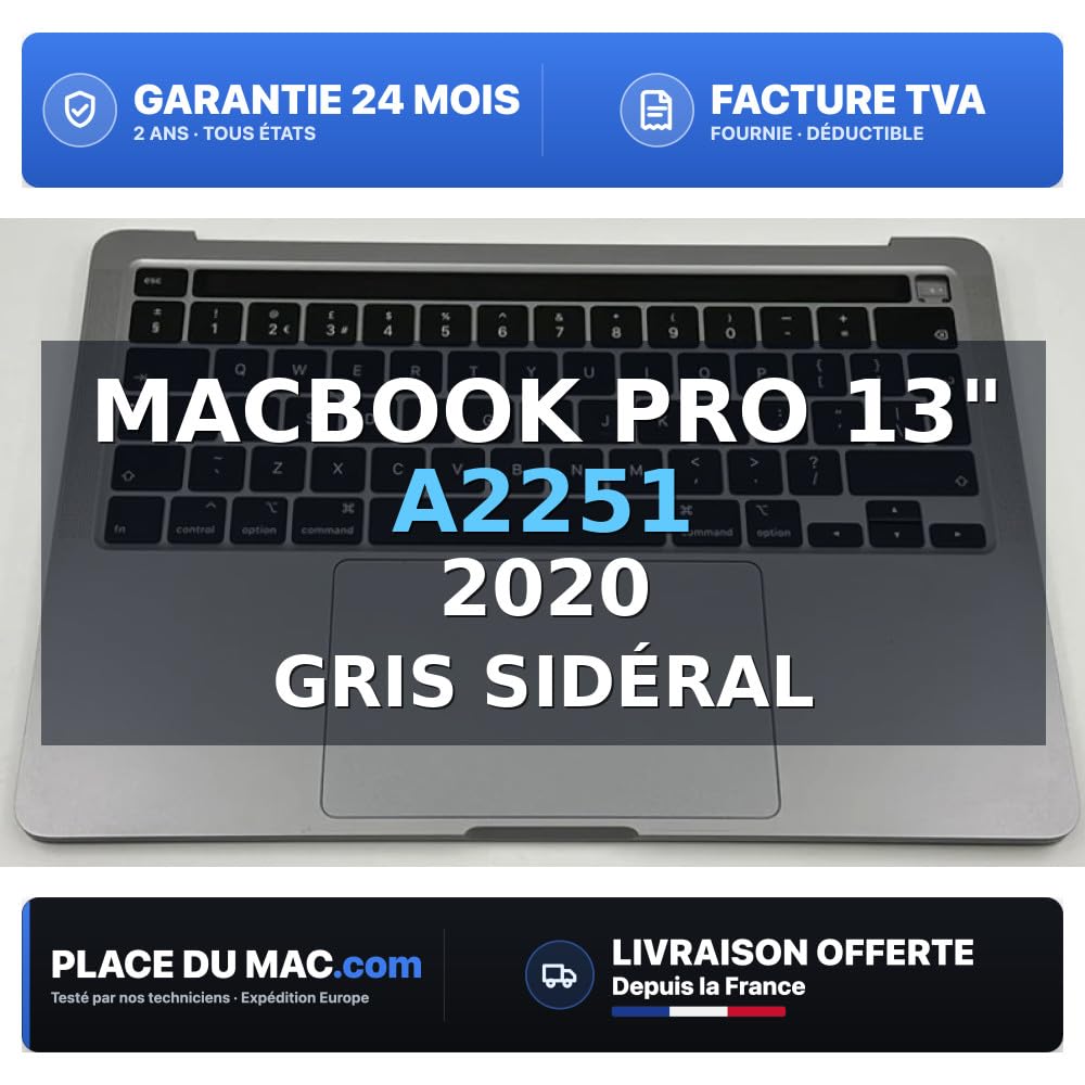 reboot Cover Superior Tastiera US (A2251) Grigio Sideral MacBook Pro Retina Touchbar 13 E2020 (4porte) Compatibile con Apple Grade B
