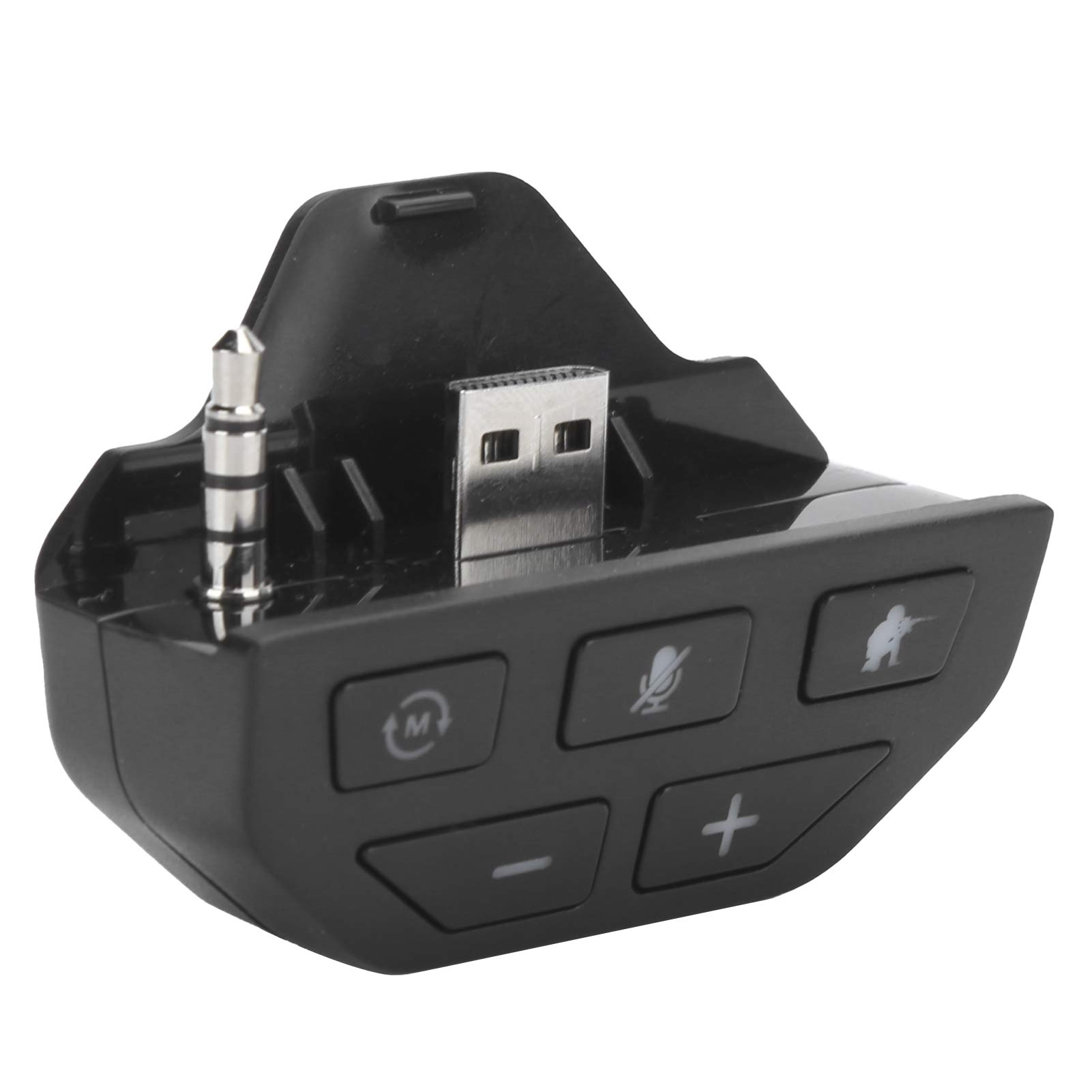 Goshyda Adattatore per Cuffie Stereo, Adattatore Audio per Controller Gamepad Wireless con Controllo del Volume, Convertitore per Cuffie da 3,5 Mm Sound Enhancer, per (Nero)