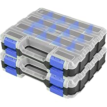 AIDY-PRO Hardware Organizer Box 34 Compartments Small Parts Organizer with Removable Dividers Durable Plastic Double Side Tools Box Screw Organizers For Nuts, Bolts, Screws, Nails 2Pack