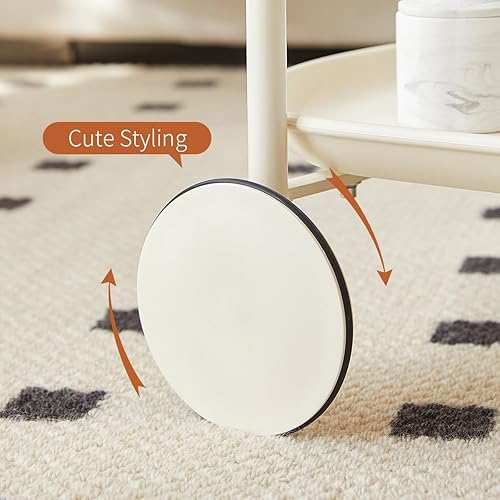 Miniatura 5 de Carrito de café de hierro forjado de 2 niveles para sofá, mesa auxiliar con mango, carrito de servir, carrito de dulces, carrito de bebidas con