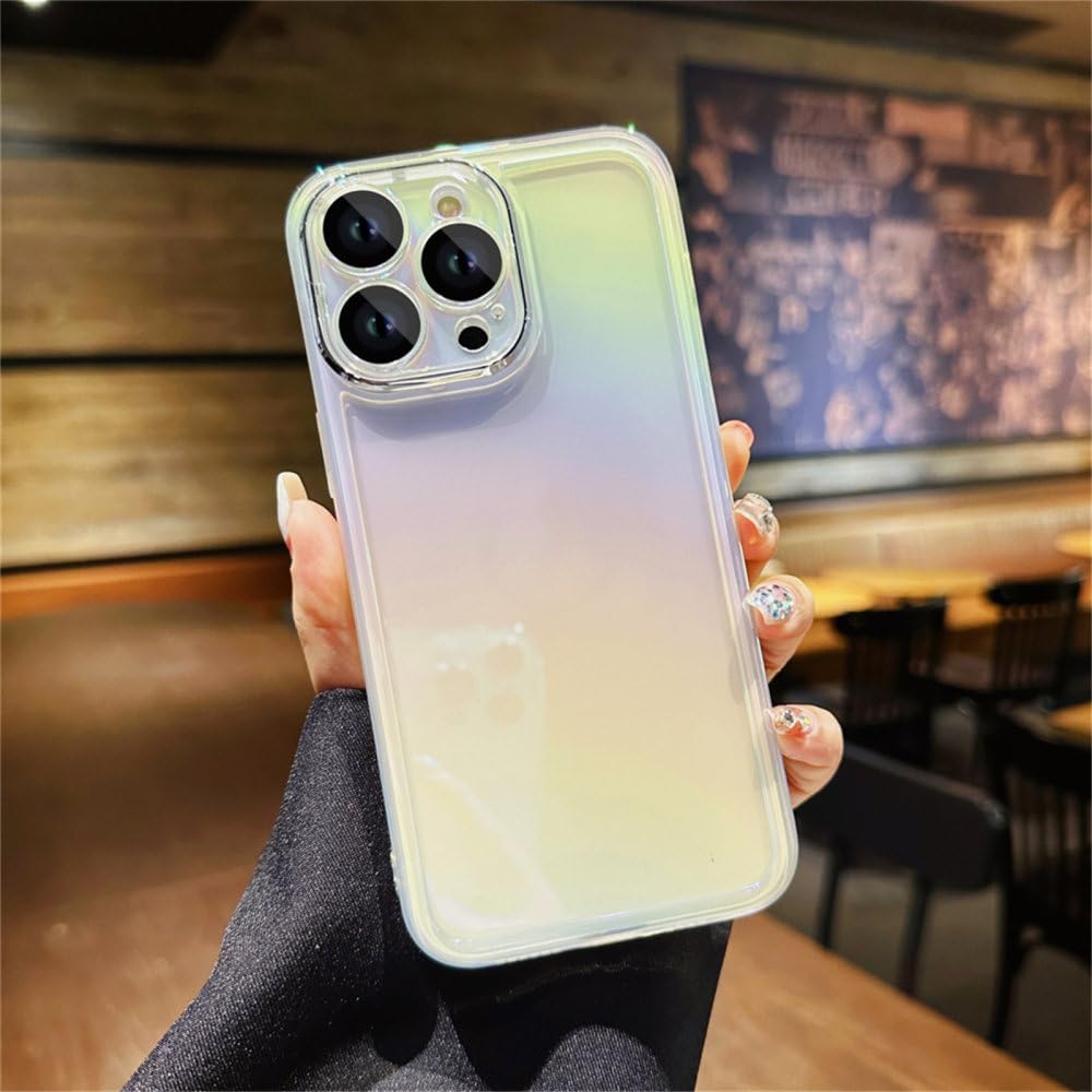 Coque paillettes iPhone 13 Pro Max dégradé laser avec protection complète d'objectif intégrée - 7