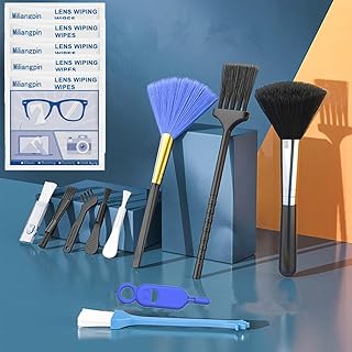 30-in-1 Tech Cleaning Brush Kit | 9 Brushes + 20 Microfibres + Keychain SIM Tool for Phone iPad Computer with Eco Pouch