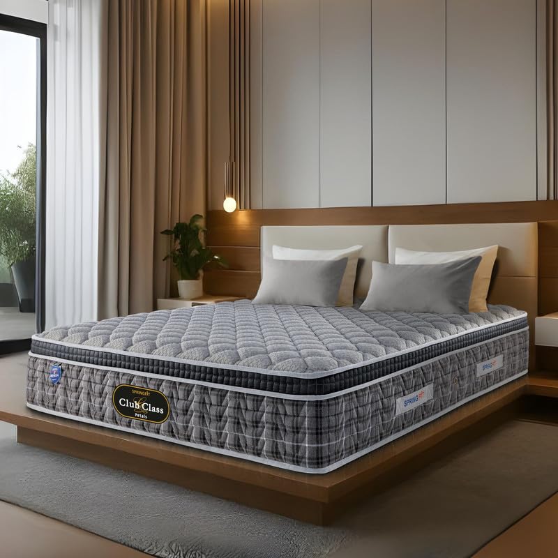 Image of Springfit Club Class Petals Mattress with Pocket Spring and Aerosleep Memory & HR Foam | 6 Inches Single Size (72x36x6) | Medium Soft | CertiPUR-US & Certiguard Technology