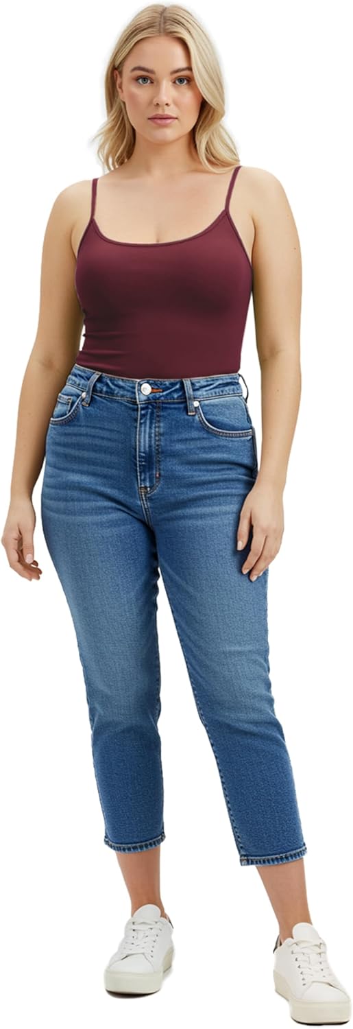 Emmalise Women's Camisole Built in Bra Wireless Fabric Support Short Cami - Image 4