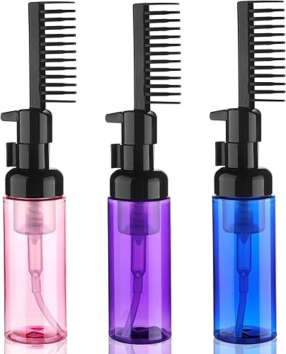 Wowang Botella aplicadora de peine de raíz, paquete de 3 cepillos aplicadores de tinte para el cabello, botella aplicadora de 2 oz2.0 fl oz para