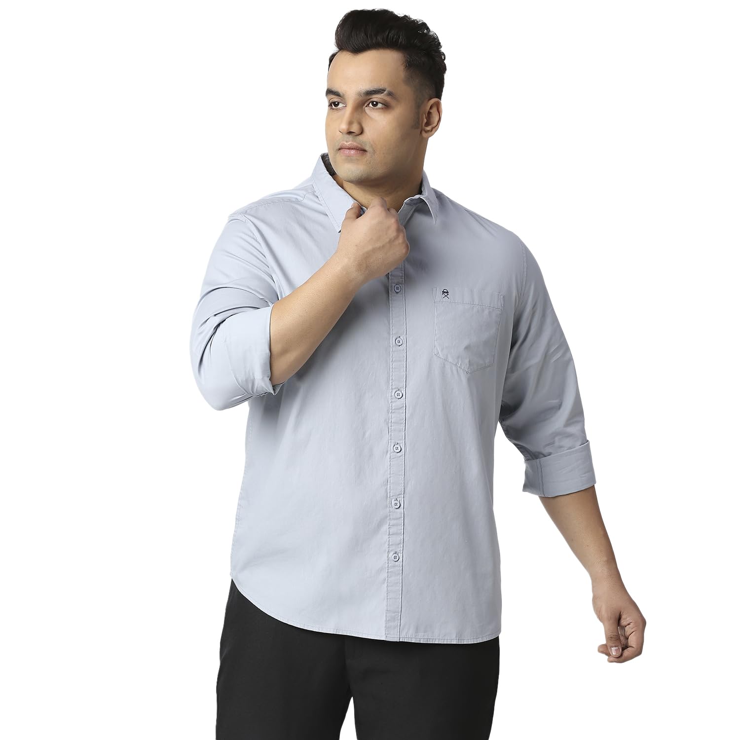 Thomas Scott Men's | Solid | Full Sleeve | Regular Fit | 100% Cotton | Spread Collar | Casual Shirt (Plus Size)