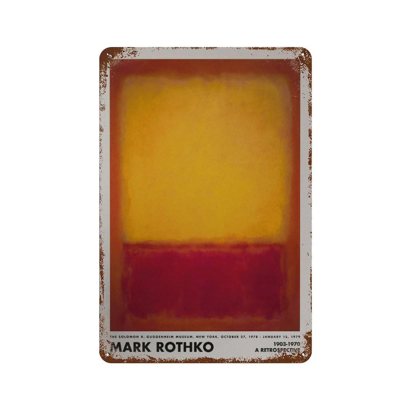xiaoxiaoshen Rothko Set, Modern Gallery4 Wall Decor Art Metal Tin Poster Modern Home Decor Art Home Bar Shop Decorations Vintage Sign 30x20cm