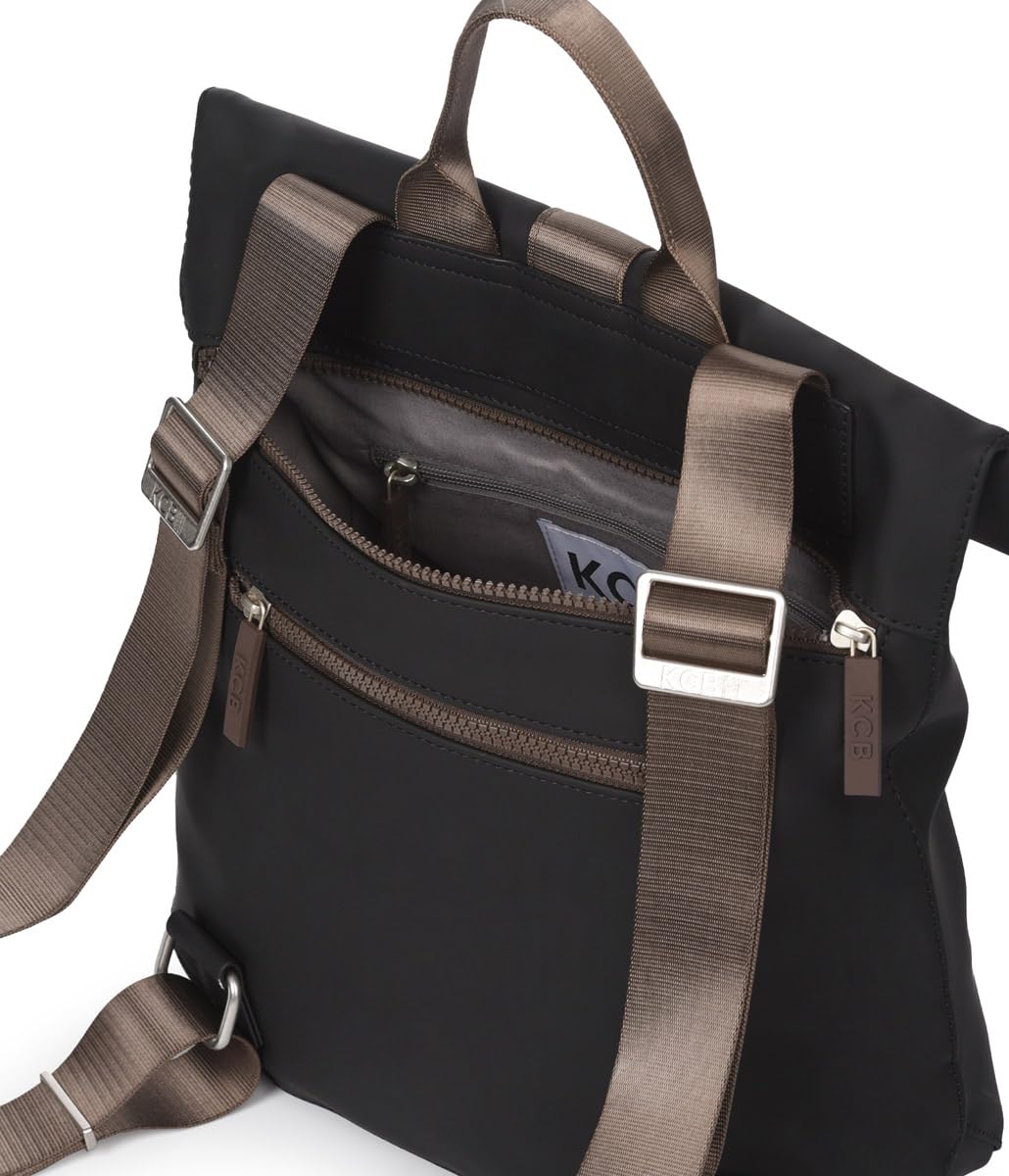 KCB Mochila Antirrobo Grande Chain | Seguro | 100% Vegano | Color Negro | Diseño Seguro y Espacioso | Bolsillos Multiusos con Cremallera | Material Resistente | Asas Ajustables