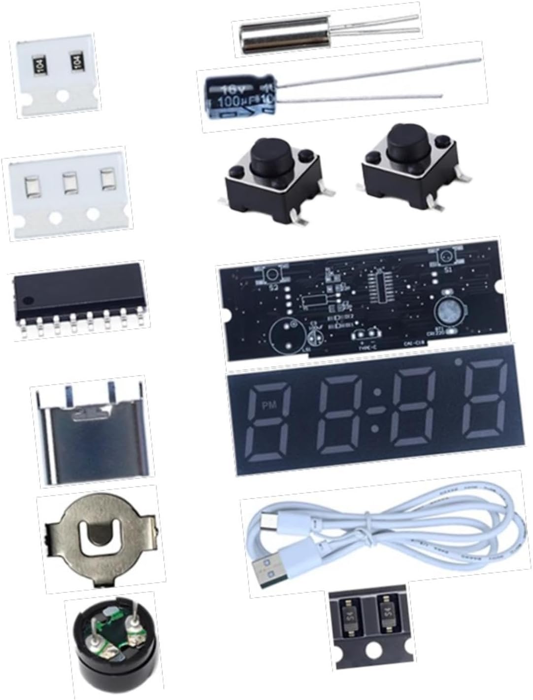 DIY Digital Clock Kit Professional Soldering Practice for Dorm Bedroom Cafes Without Cover | Home D?©Cor | Clocks | Alarm Clocks
