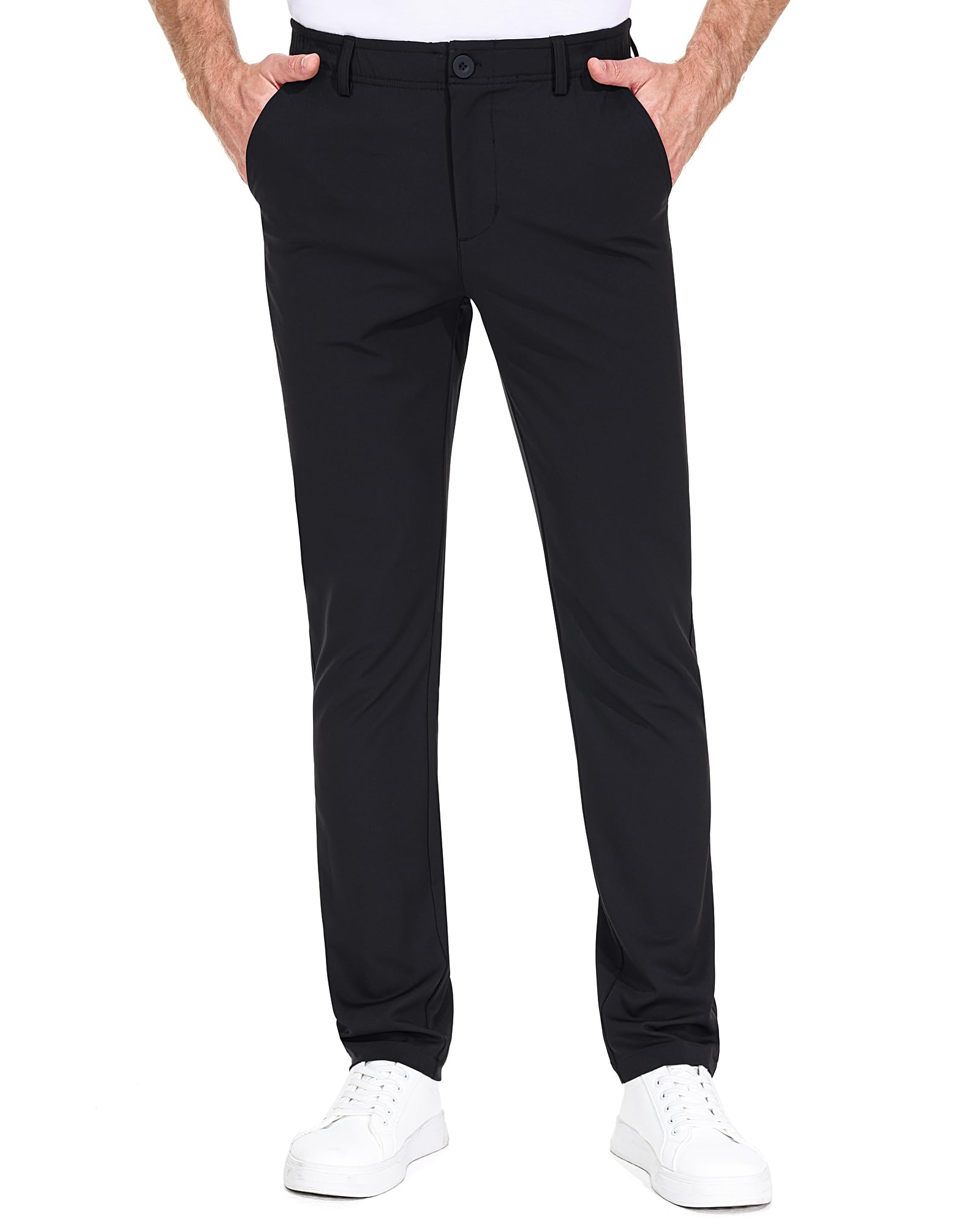 Mens Golf Pants Work Dress Pants 30"/32"/34" Lightweight Travel Trousers Stretch Business Casual Slacks with Pockets