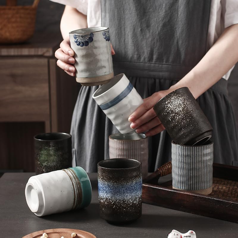 CAGFINY Lot De 2 Tasses à Thé Japonaises En Céramique Traditionnelle 210 Ml