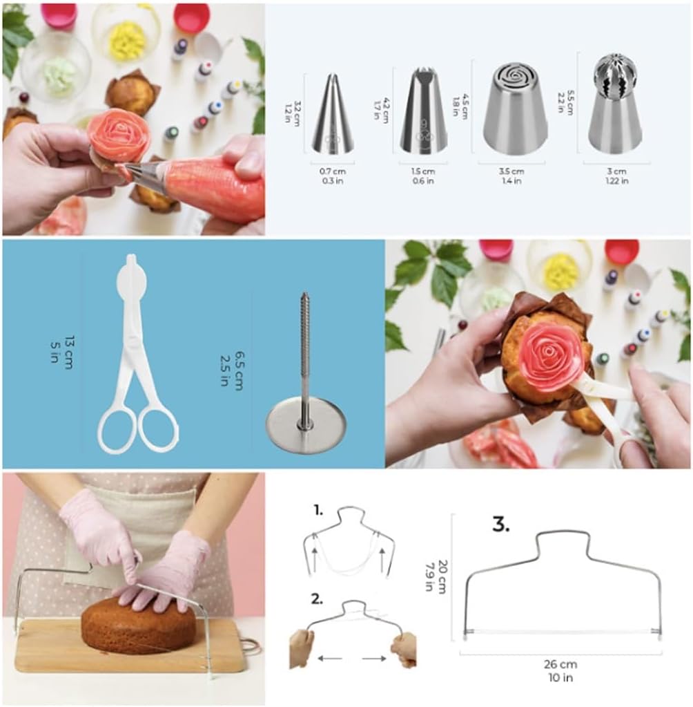 Cake Baking Tools 51 Piece Set Cake Turntable Set Combination Flower Mouth